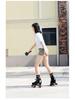 KSANA Setsuna Double-Row Microfiber Leather Roller Skates - Adult Four-Wheel Inline Skates for Professional Figure Skating