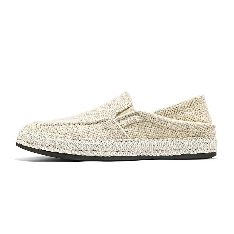 Slámové rybářské boty lněné čepice boty lze šlápnout na patu dvě nošení ležérní boty na řízení