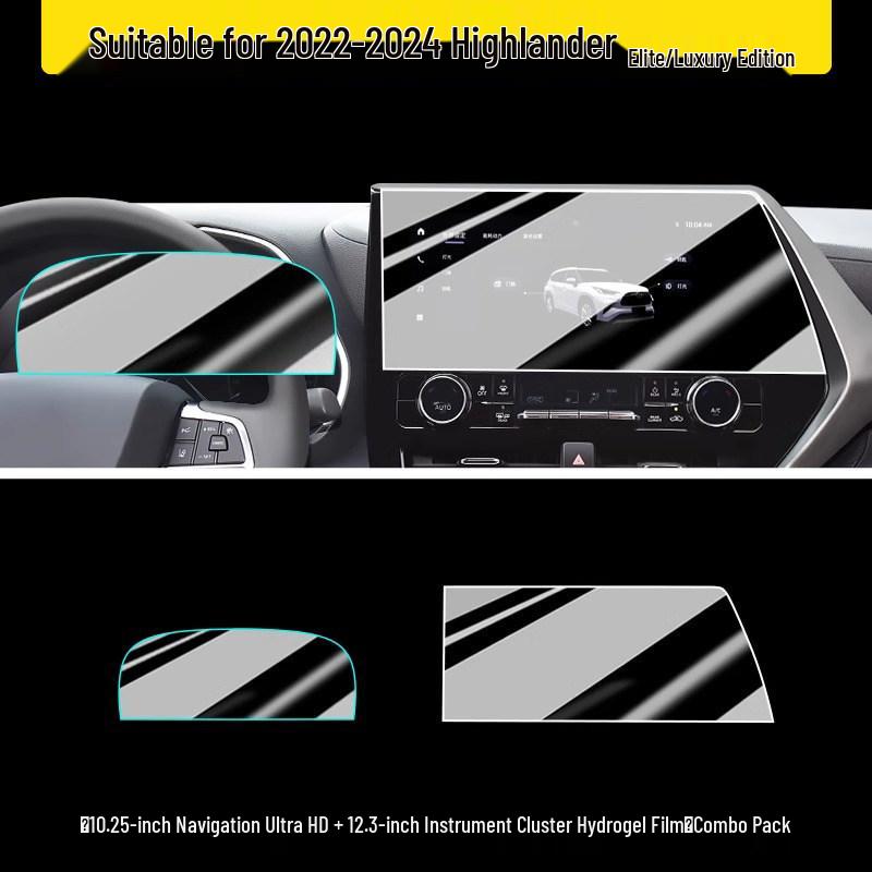 26 Models Car Decoration Tempered Film Sticker for Toyota Highlander, Crown, and Lu Fang Central Control Screen