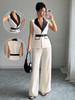 Autumn Chic Elegant Camisole High-Rise Straight Leg Pants Women's Set Women's Suit Vest Set