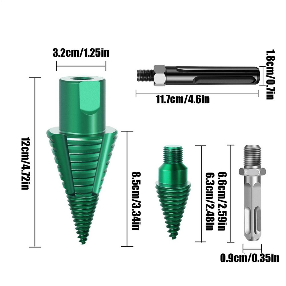 Wood Drill Bit Twist Firewood Splitting Drill Bit Wood Splitter Screw Cones Bit Removable Chopping Tool  Woodworking Tools