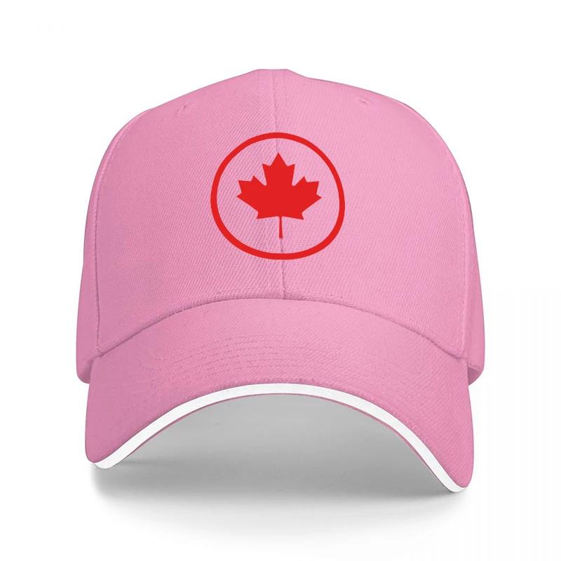 Cappellino da Baseball Nero con Logo Foglia d'Acero Canadese e Design a Cerchio Rosso Cappello Classico Regolabile per Uomo e Donna Abbigliamento da Esterno