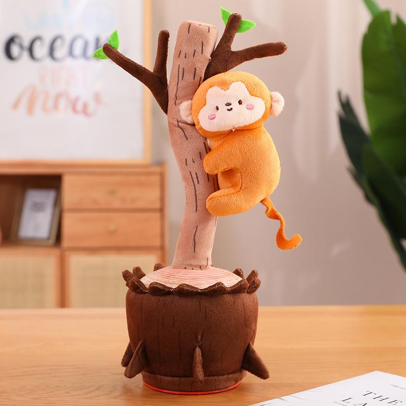 Christmas Series Electric Animal Plush Toy Santa Claus Snowman Singing Dialogue Doll Panda Sloth Soft Christmas Gift for Kids