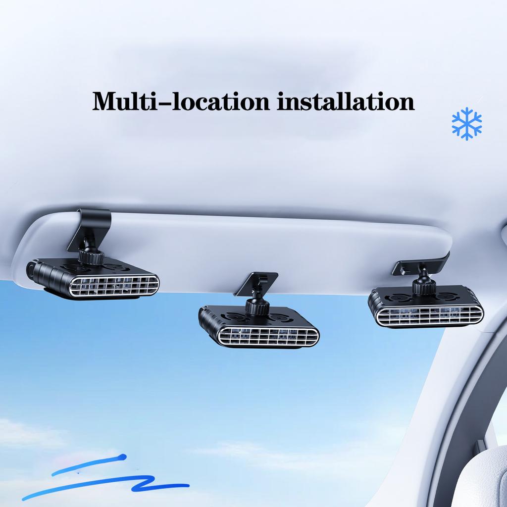 Ventilador de clip para coche Eary 30000mAh Recargable Doble Núcleo Turbo Ventilador para Parasol 5 Velocidades 360° Potente Refrigerador de Aire Silencioso Portátil Ventiladores para Coche