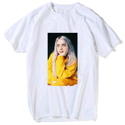 Mens 3D Short Sleeve Billie Copycat Eilish Tee T-Shirt White