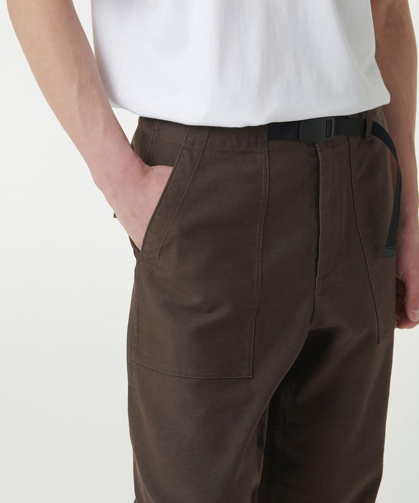Musinsa Standard Back Satin Wide Belted Fatigue Pants [Brown]