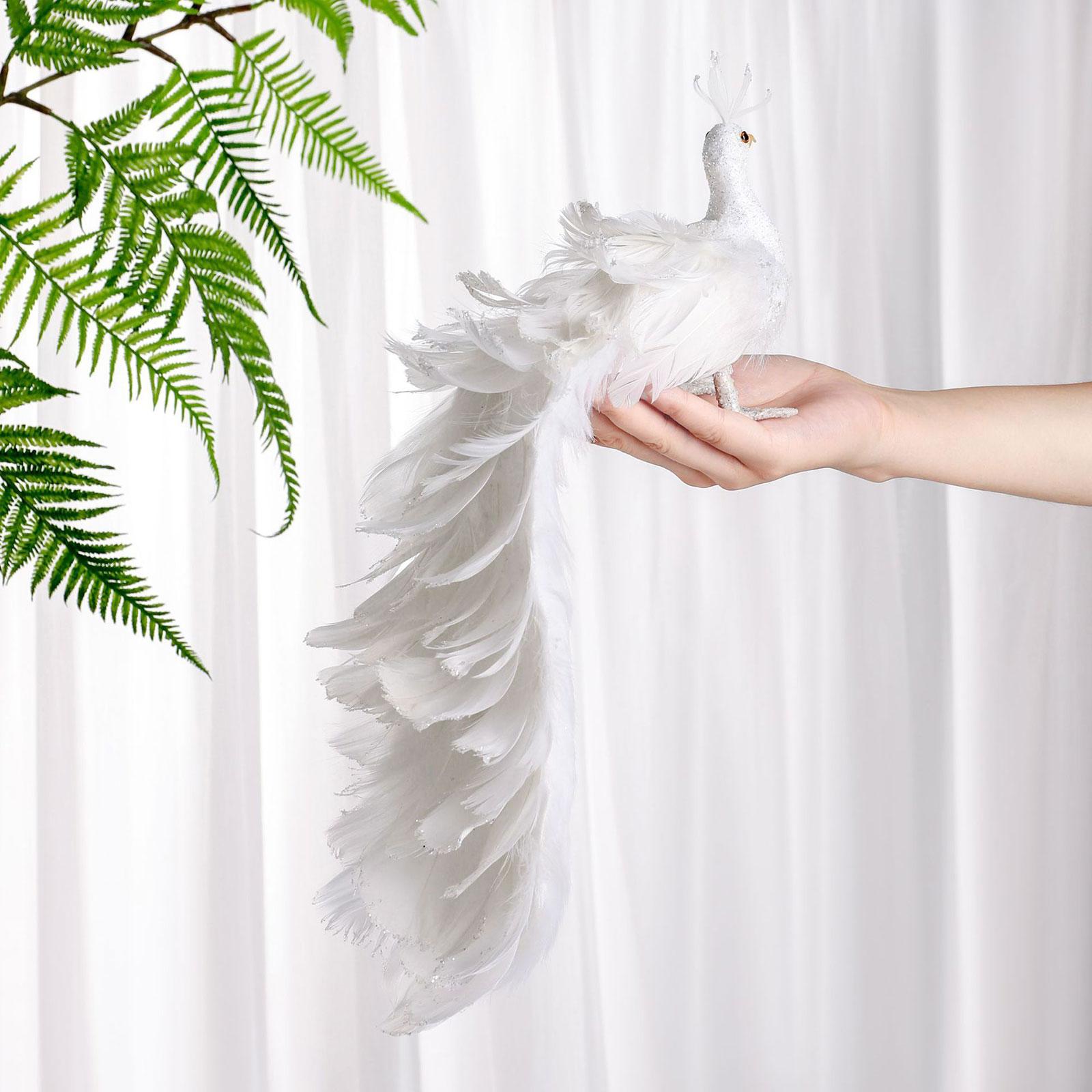 Peacock Simulation Bird Foam Crafts Feathered Bird Model Garden Ornament for Courtyard Photography Prop Garden Patio Outdoor
