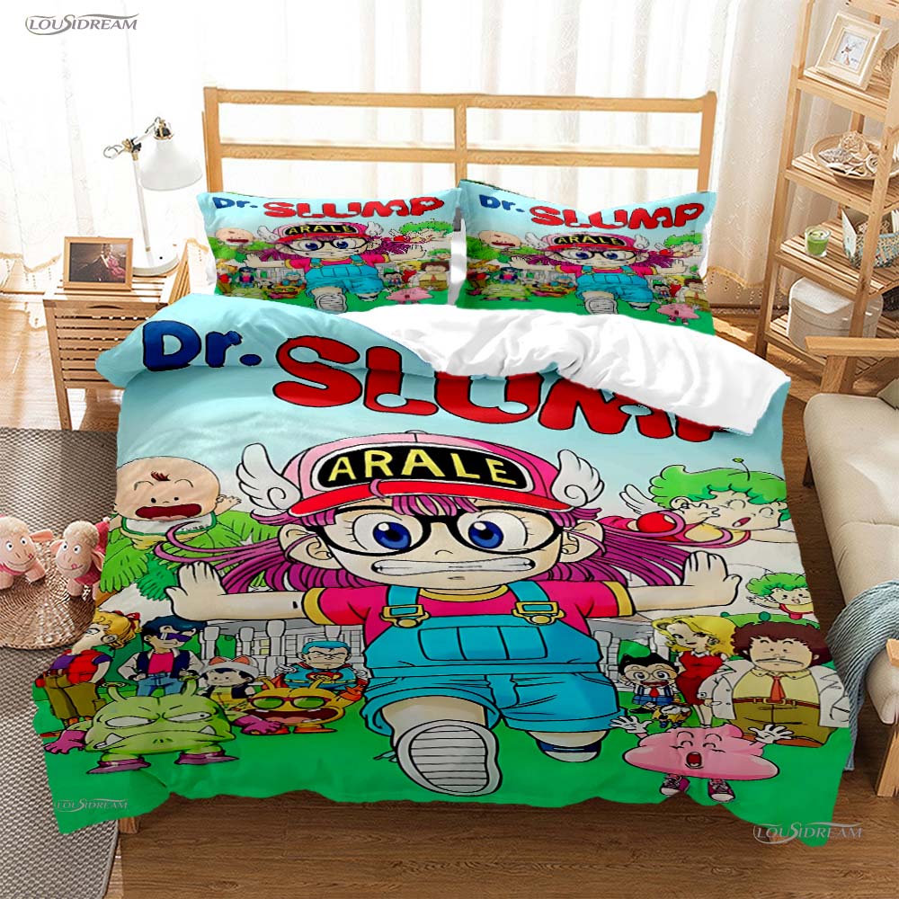 DR Slump Arale Anim Casal All Season Duvet Cover Comforter Bedding Set Soft Quilt Cover and Pillowcases Single/Double/Queen/King