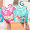 5 Pcs Candy Snack Packaging Bag Cute Bow Creative Party Favor Gift Bags Food Grade Self-Lock Zipper Sealed Bag Kid Birthday Gift