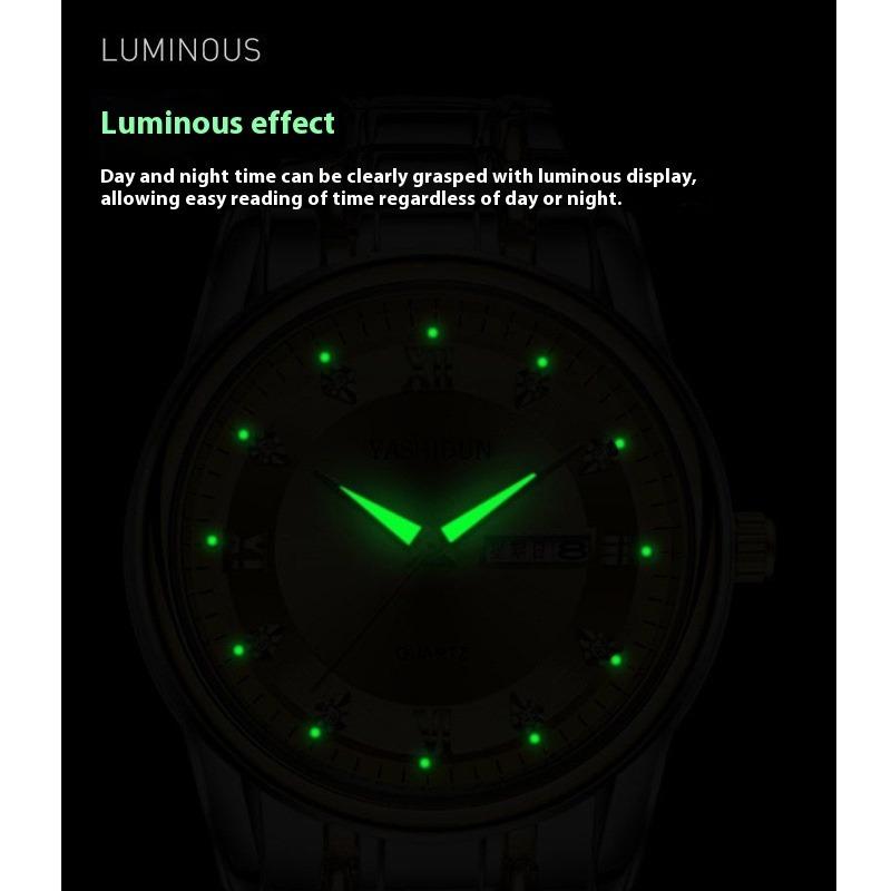 Top Brand Fashion Men's Watch Double Calendar Luminous Waterproof Quartz Digital Wrist Watch