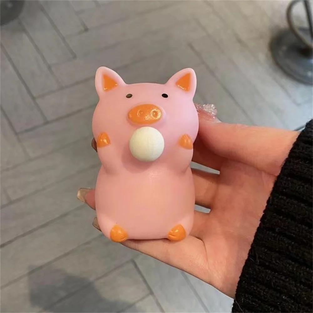 Cartoon Schwein Spuckblasen Kneifen Musik Ventilationsspielzeug Niedlich Dekompression TPR Material Quetschen Spuckblasen Dekompressionsartefakt Spielzeug