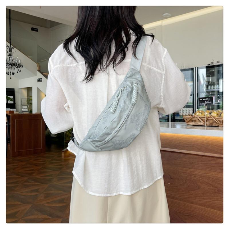 Canvas Casual Single Shoulder Women's New Trendy Messenger Bag Summer Sports Breast Bag Niche Trendy Fanny Pack