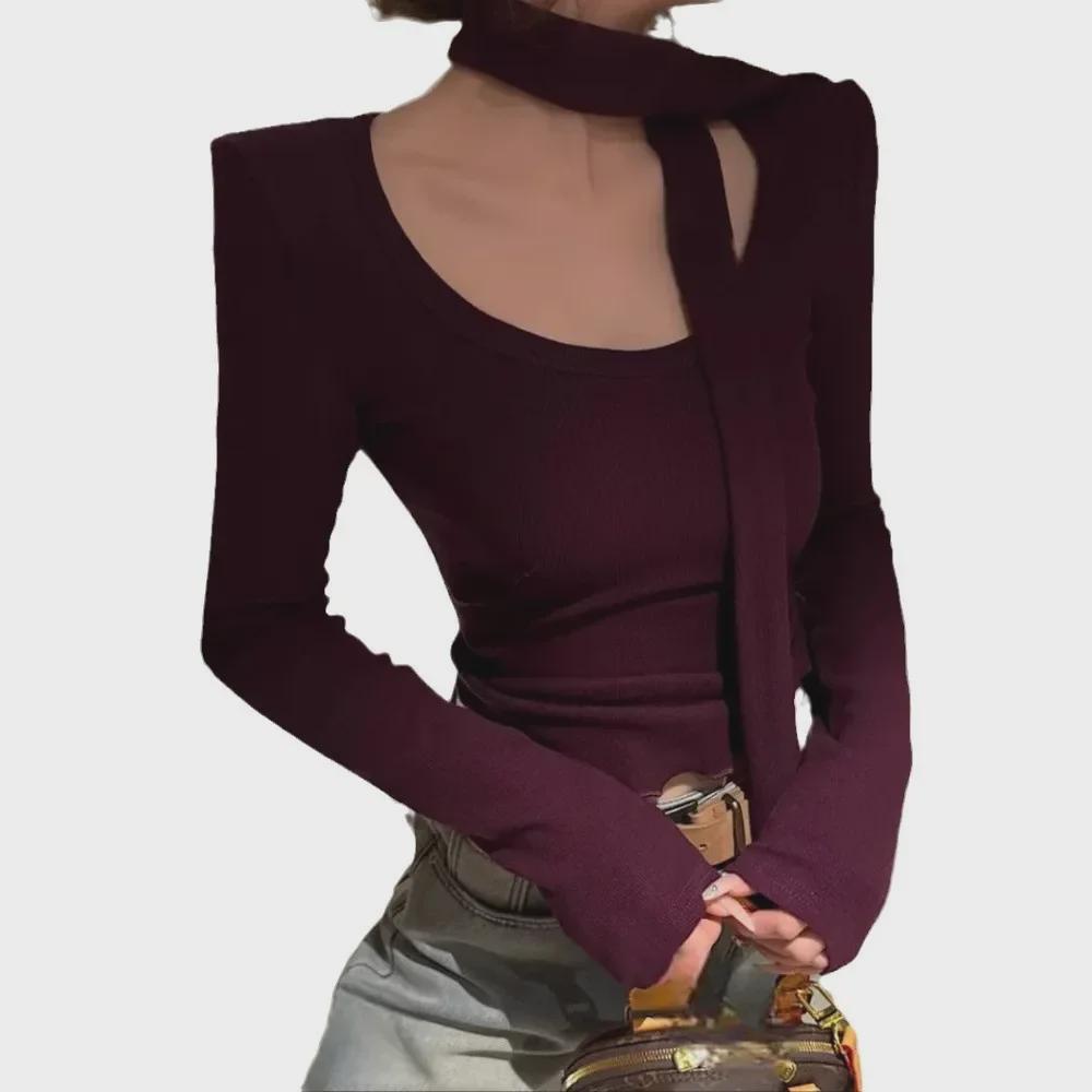 2025 Fall Korean Solid Color Casual Round Neck Long Sleeve Short Bottom T-Shirt for Small Men.