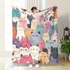 Cute Cartoon Cats Pattern for all seasons blanket lunch break throw gift
