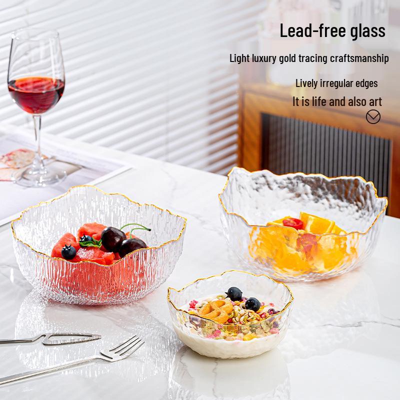 2024 Luxury Glass Fruit Plate for Living Room Coffee Table - Ideal for Snacks and Dried Fruits