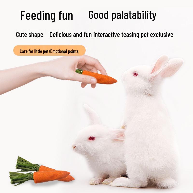 Small Animal Teeth Grinding Carrot Snacks - Hamster, Rabbit, Chinchilla Toy for Boredom Relief