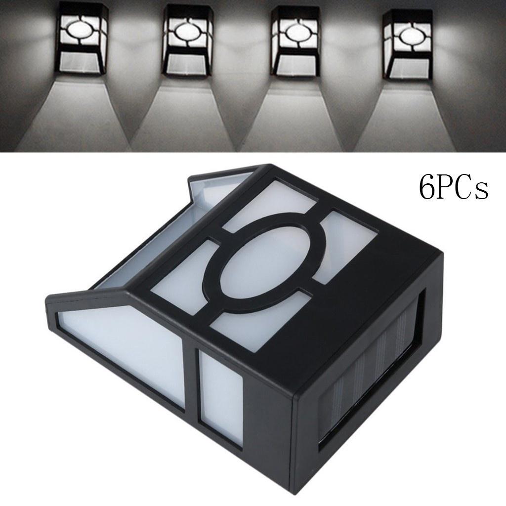 Solar Fence Lights Outdoor, 2 LED Wall Lights Retro Style Lamp Lights Waterproof  for Deck Fence Patio Front Door Stair Landscape Yard