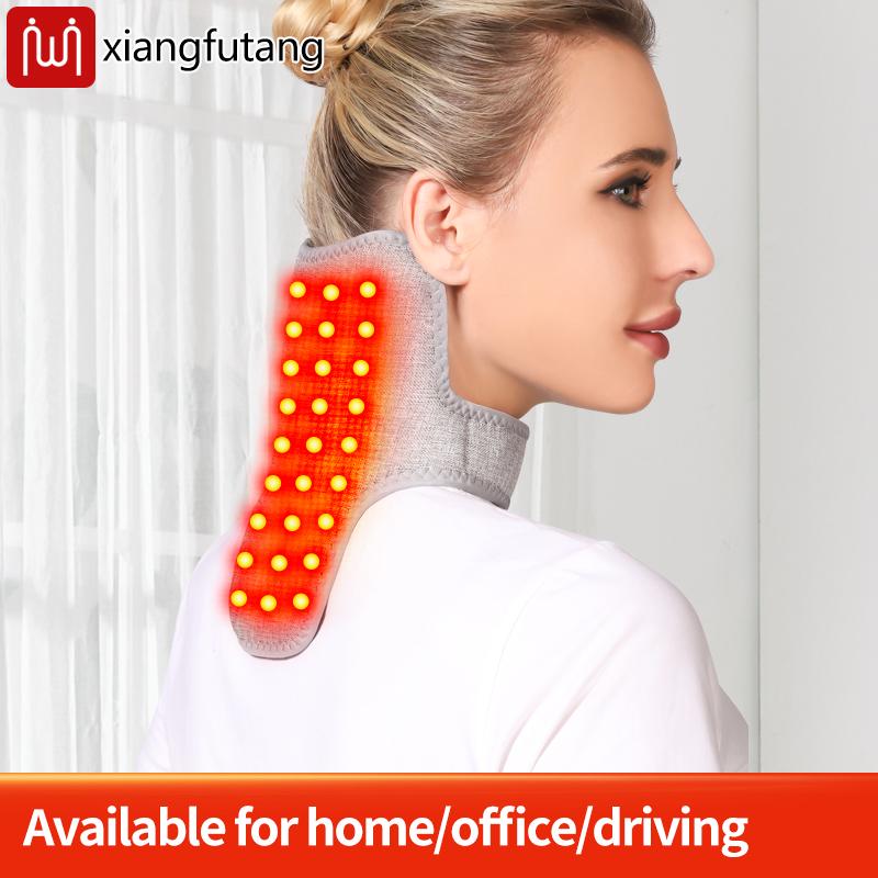 Red Light Therapy Heated Neck Massager Usb-Powered Cervical Soreness Stiffness/Numbness Migraine Stress Relief Sleep Support