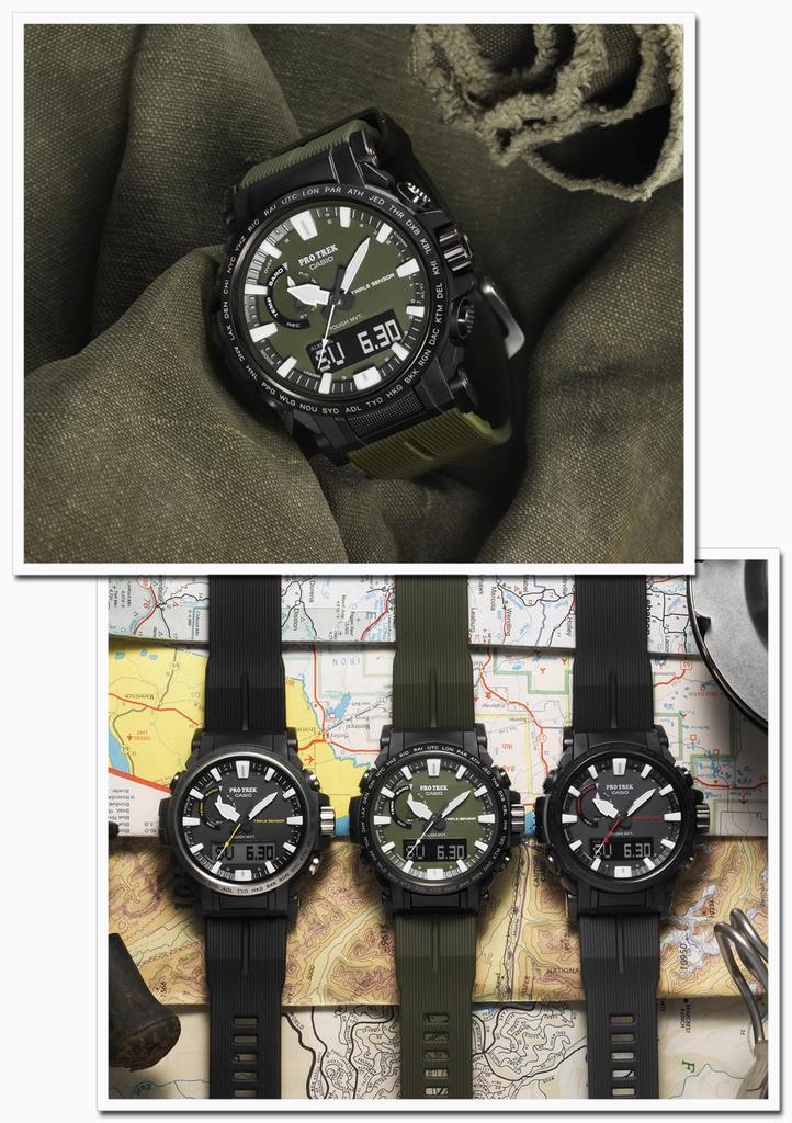 Casio Pro Trek Climber Line Solar Watch with Biomass Green Radio-Controlled Plastic, PRW-61Y-3JF, Men's,