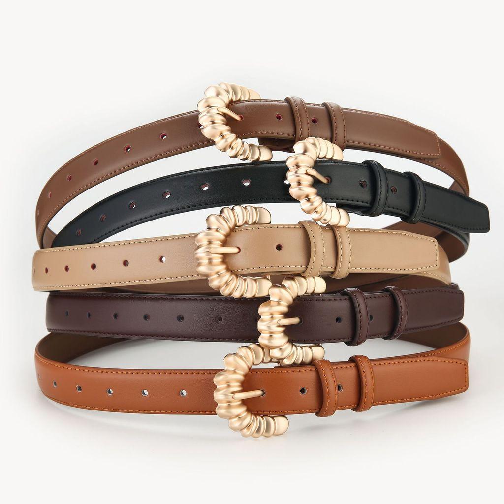 Genuine Leather Belt For Men Women Fashion Casual Minimalist Style With Metal Buckle For Daily Wear