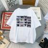 Large Size Harajuku Eye Print Short Sleeved Y2K Street Top Unisexs and Womens Aesthetic Tshirt Retro Gothic Round Neck Tshirt