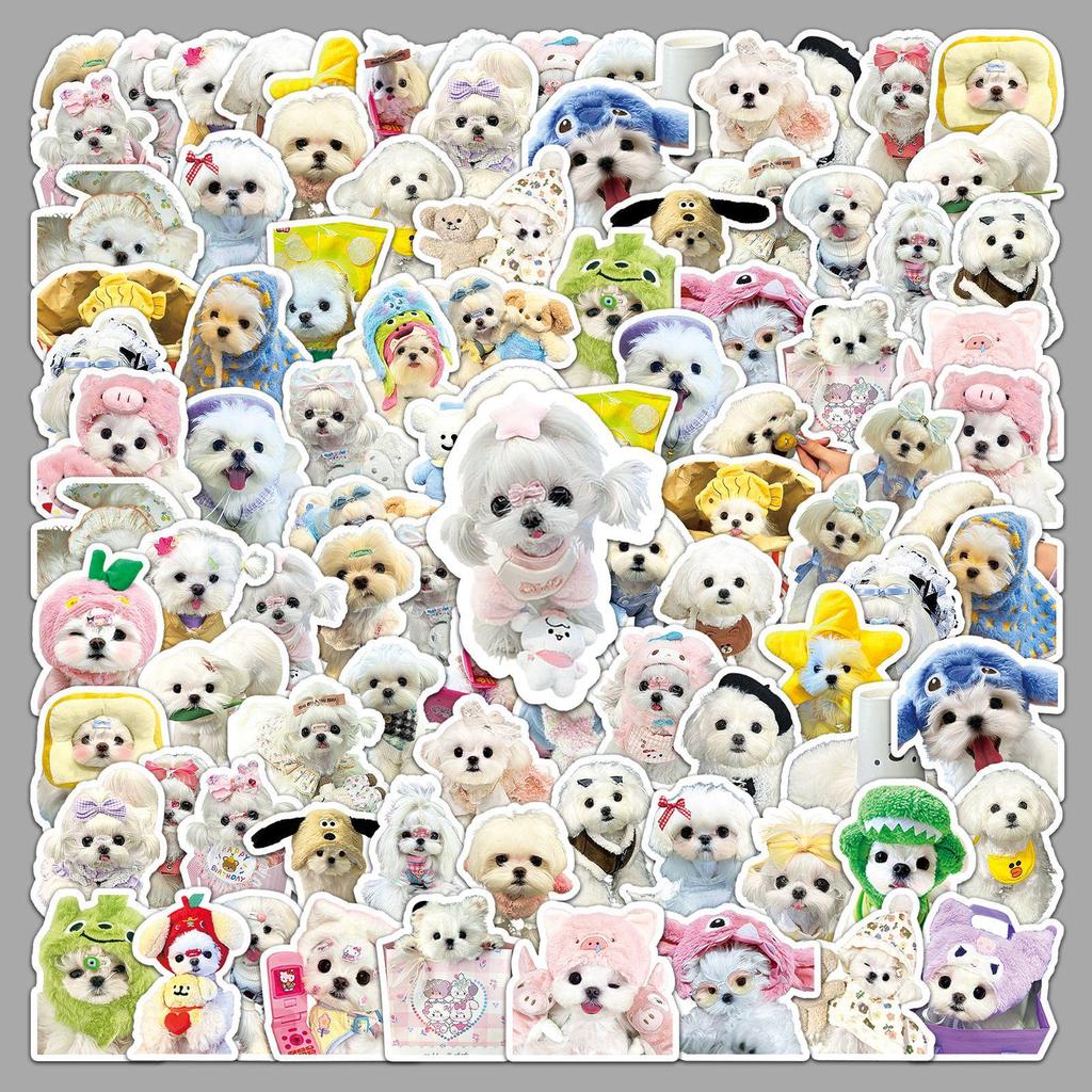 50 Maltese Doodle Dog Stickers for Cute Decoration - Perfect for Water Bottles, Skateboards, and Phone Cases