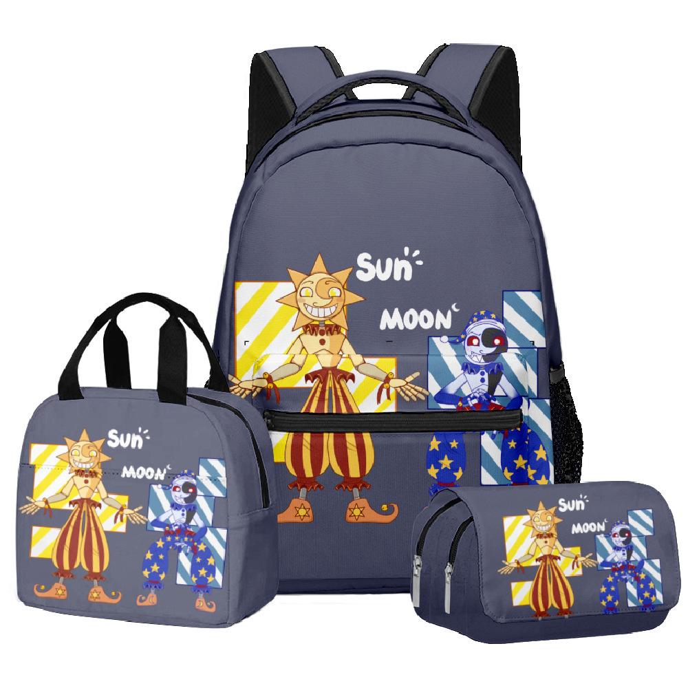 Klasický Populární Novinka sundrop FNAF 3D Tištěný 3ks/Sada studentské Školní tašky Cestovní Poznámkový blok Batoh Taška na oběd Pouzdro na tužky