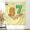 67 Pancarta de Cumpleaños de Béisbol Fondo Señal 67 Meme Tapiz Seis Siete Niños Generación Z Fiesta Decoración Tapiz Tapiz de Sala de Estar
