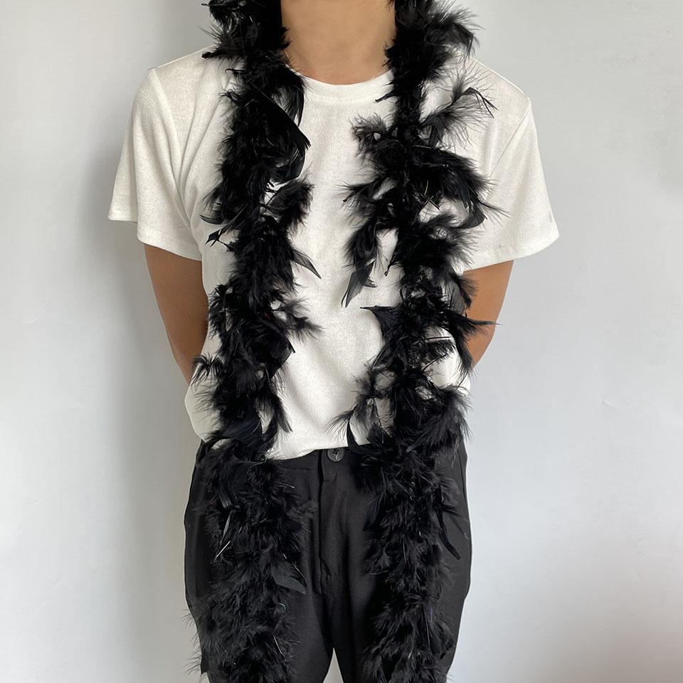 Dyed Various Turkey Feathers Boa 4 Meters Marabou Feather Shawl for Party Wedding Dress Decoration Plumes for Crafts 38-40G