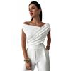 2026 European & American One-shoulder Sleeveless Slim Fit Solid Color Women's T-shirt