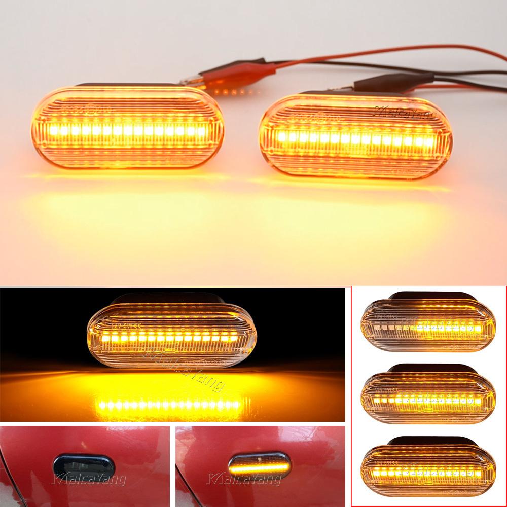 1Pair for Ford C-Max Fiesta MK6 Focus MK2 Fusion Galaxy Scroll Blinker Lamp Dynamic Flashing LED Turn Signal Side Marker Light