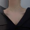 Trendy Clavicle Chain Beaded Necklace with Round Pendant and Tassel Choker for Women
