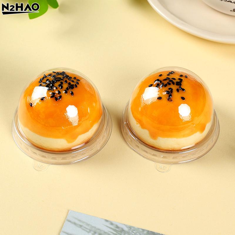 Einweg Runde Eigelb Knusprige Mondkuchen Box Quadratische Kunststoff Mondkuchen Kuppel Boxen Verpackung Dessert Mousse Schalen Behälter