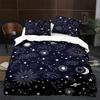 Sun and Moon Duvet Cover Twin Queen Stars Galaxy Bedding Set for Teens Adults Starry Sky Quilt Cover Bohemian Comforter Cover