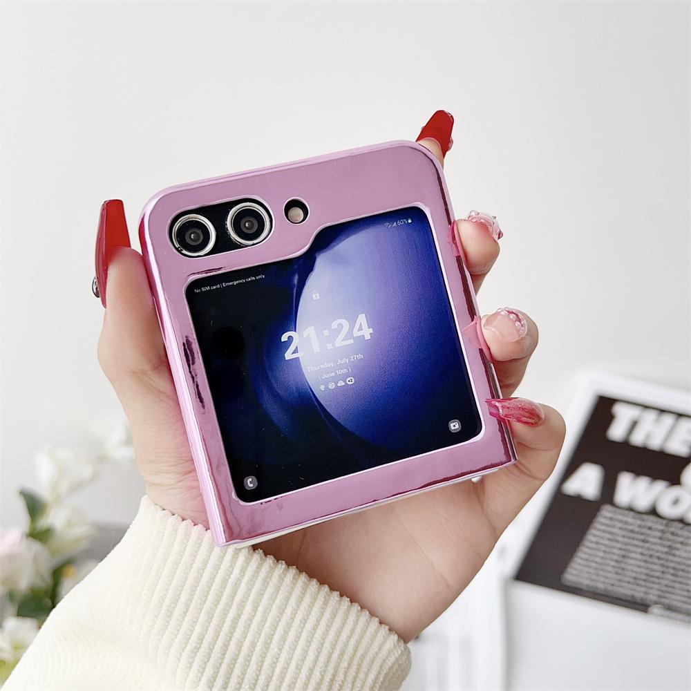 Per Samsung Z Flip Custodia Giubbotto Imbottito Placcato Cover Morbida Antiurto Per Samsung Galaxy z flip 4 Z Flip3 Custodia per Telefono Monocolore