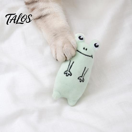 Kitten Teething Toy Stuffed Animal Catnip Toy, Soft Plush Cat Chew Cute Boredom Relief Bear Duck Frog Enrichment for Indoor Cats Kittens