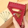 Extended 3D Multi-Angle Carpentry Square Protractor W/ Fast Angle Positioning Dowel Pin - 2 IN 1 Woodworking Measuring Ruler