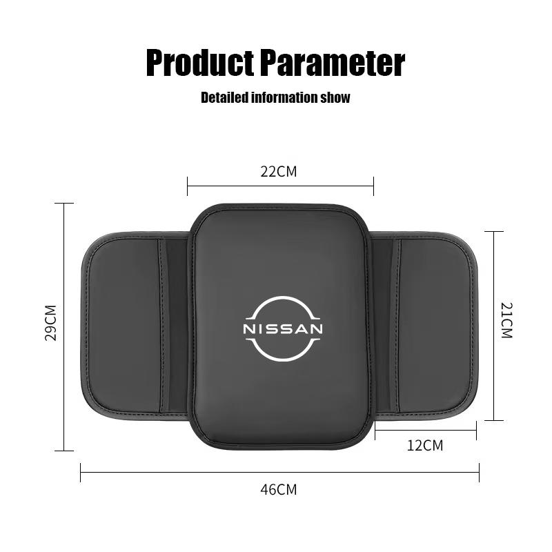Car Leather Armrest Box Heighten Protective Pad Decoration For Nissan Juke Leaf Qashqai Patrol Pathfinder X-Trail Nismo Murano