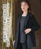 Nissen Black Formal Hokuriku Jacquard Docking Long Stretch Jacket and Pants Suit for All Plus Sizes Size 5L Women's Mourning/Formal Wear, Washable,