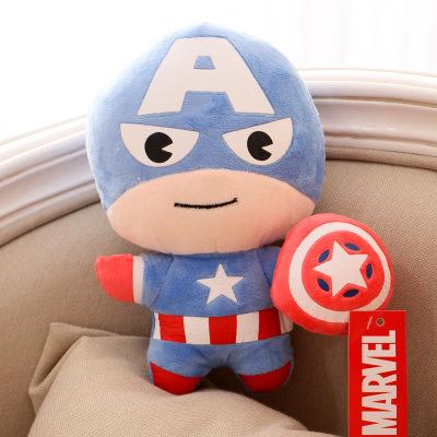 Bandai 12Cm Q Version Avengers Doll Avengers League League Captain America Spider-Man Plush Toy Boys Birthday Gift