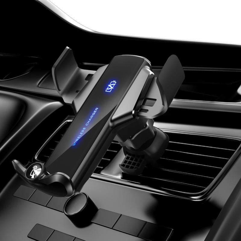 Smart Car Phone Holder With Wireless Charging Dashboard Vent Mount Auto-Sensing Clamp 15W Fast