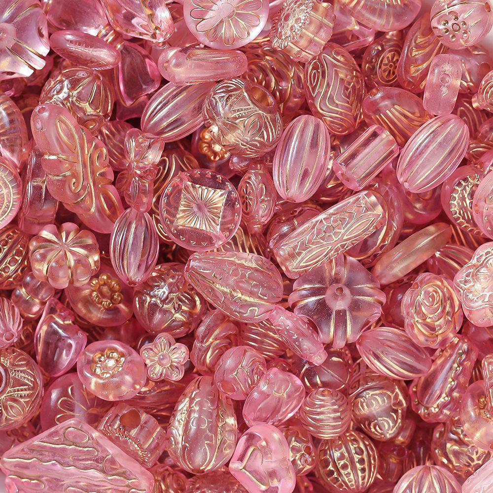 Acrylic Retro Gilded Czech Glass Beads for DIY Jewelry Making
