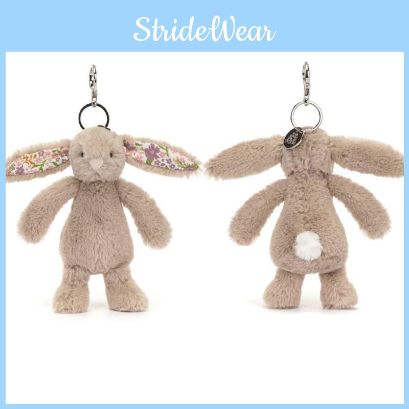 Plush Jellycat Rabbit Pendant With Floral Ear Design For Daily Decoration Bag