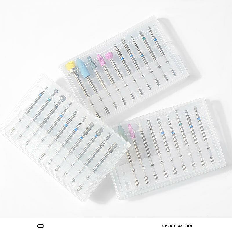 10Pcs Nail Drill Bit Set Milling Cutter Cuticle Remover Nail Polishing Manicure Pedicure Tool