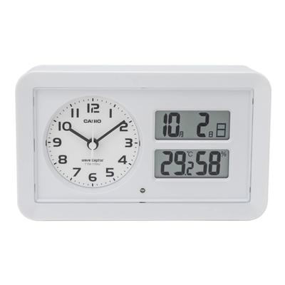 Sveglia Radio Bianca Analogica Snooze con Luce Illuminazione Automatica TTM-170NJ-7JF