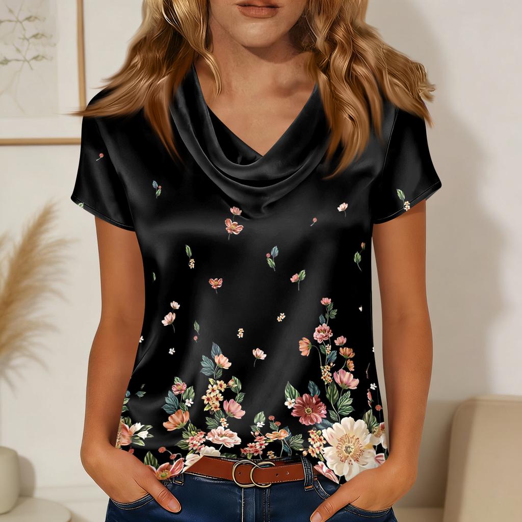 Women's Fashionable Casual Print Short-sleeved T-shirt Top