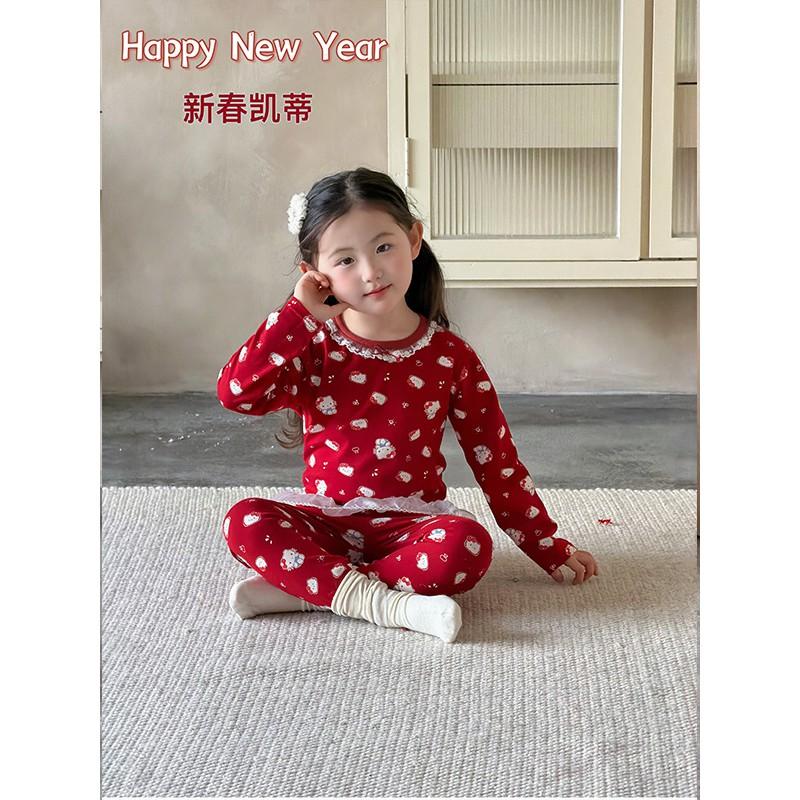 Kids Long Sleeve Pajamas Set Cotton Blend Loungewear New Themed Sleepwear Boys Girls 90-180cm