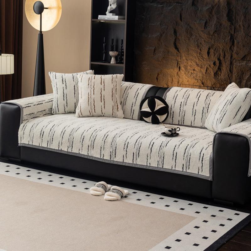 Winter Thickened Plush Sofa Cushion  New Simple Wind Light Luxury Non-Slip Seat Cushion Sofa Cover Cover Cloth