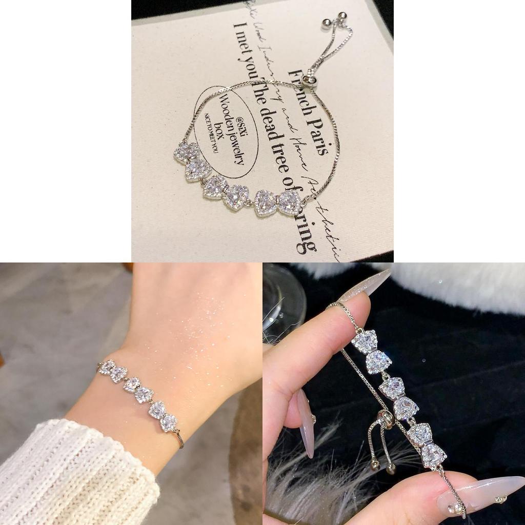 Summer 2024 Trendy Butterfly Shape Hand Chain With Zircon Accents For Ladies