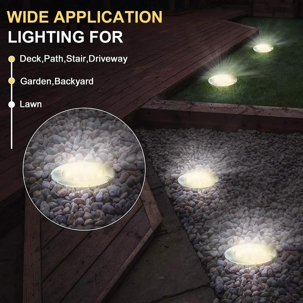 LED Solar Lawn Lights Outdoor Solar Powered Buried Street Lamp Garden Villa Decorative Solar Light White Warm Pathway Patio